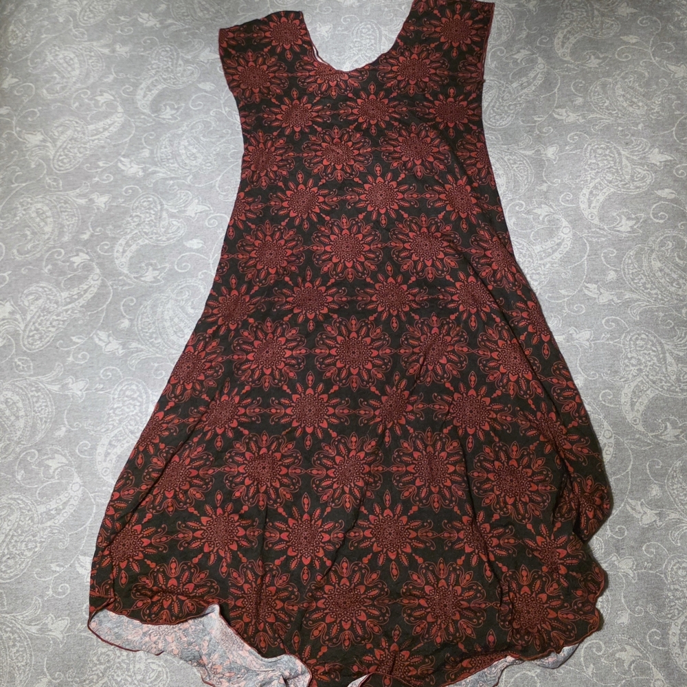 Evolve Floral Red And Black Slip Dress (O/S)